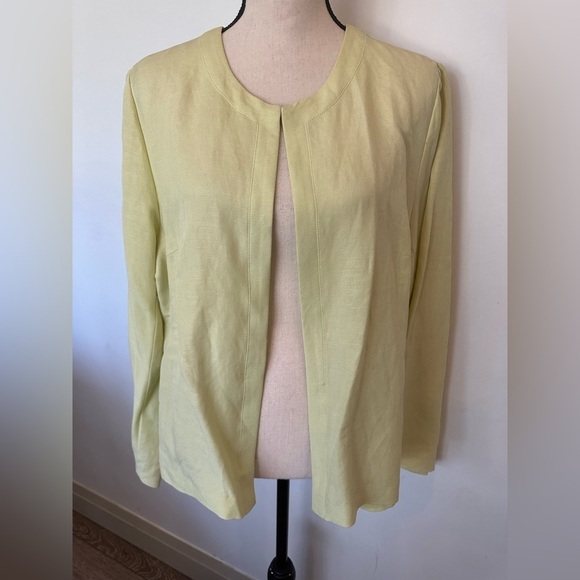 Portraits by Northern Isles Linen Green Apple Jacket and Skirt SZ  14 - Picture 2 of 11